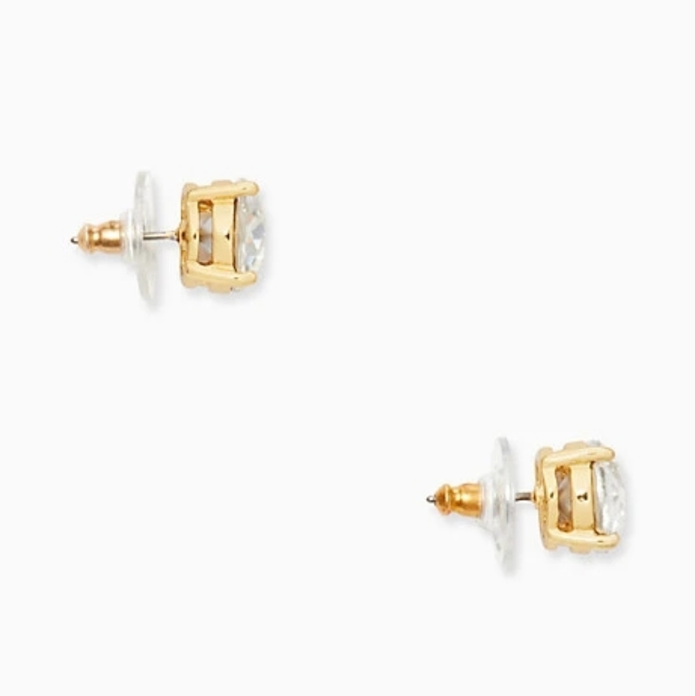 NEW Kate Spade Gumdrop Stud Earrings in Clear/Gold - Picture 3 of 8